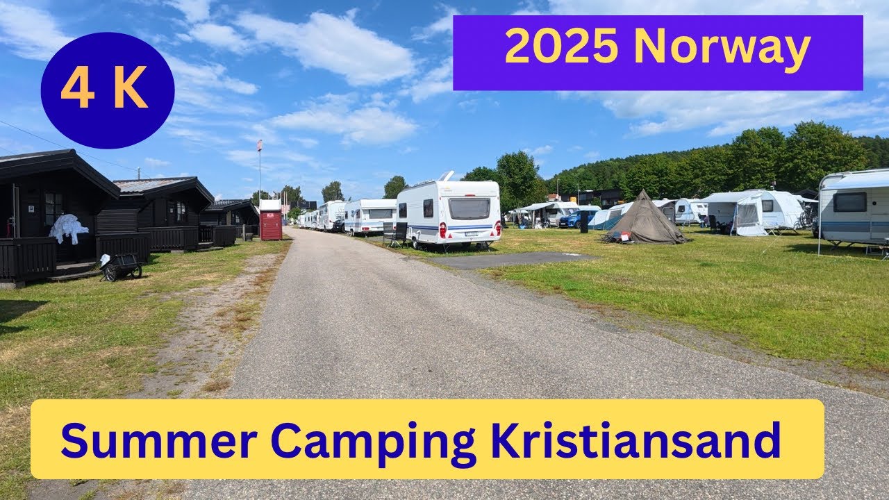 Hamresanden Camping Site in Kristiansand , Norway . 2025 July 12 . Vlog # 34