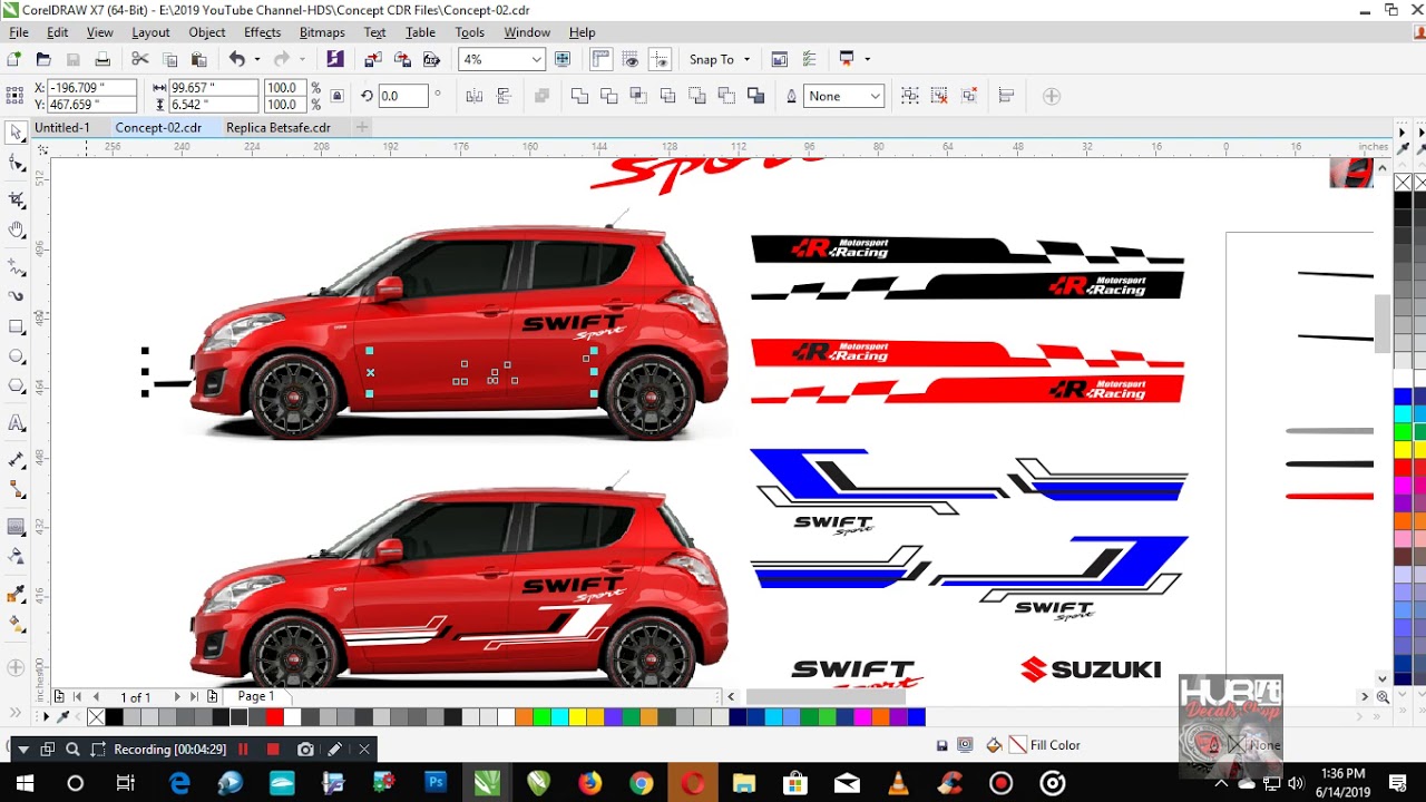 How to design SWIFT SPORT STRIPE STICKER CUT OUT Concept by: gothubit