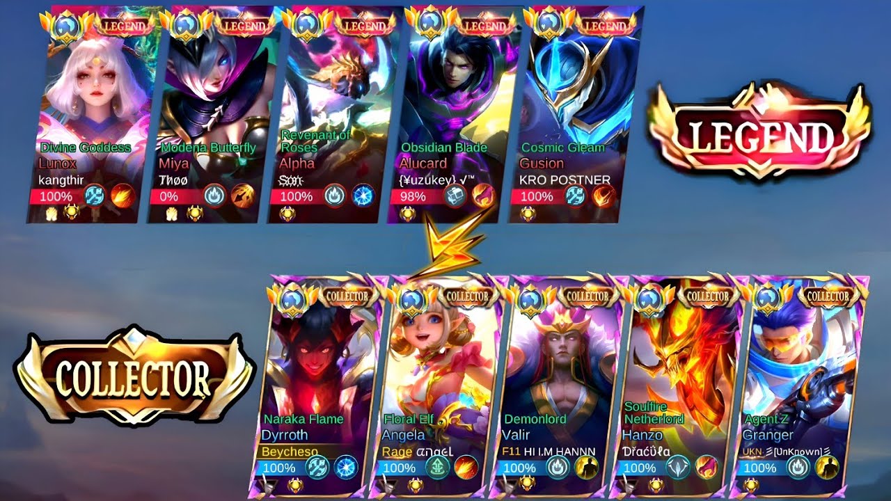 LEGEND SKIN'S VS COLLECTOR SKIN'S (Who win?) 5v5 BATTLE OF PRO PLAYERS