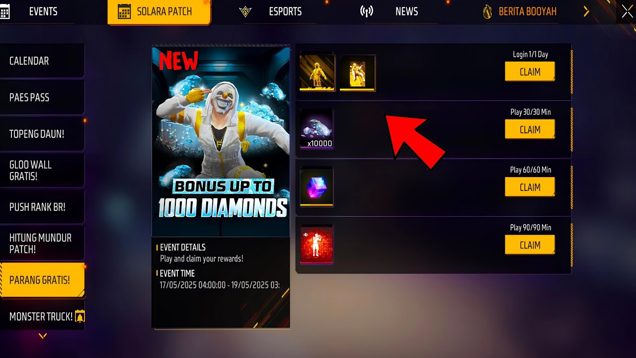Login Claim Free All Legendary Items in free fire 🔥
