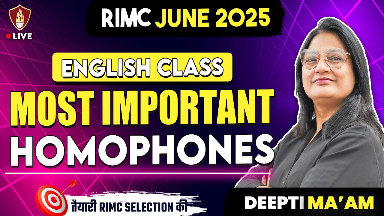 RIMC English Grammar | Most Important HOMOPHONES | RIMC June 2025 Preparation | Deepti Ma'am