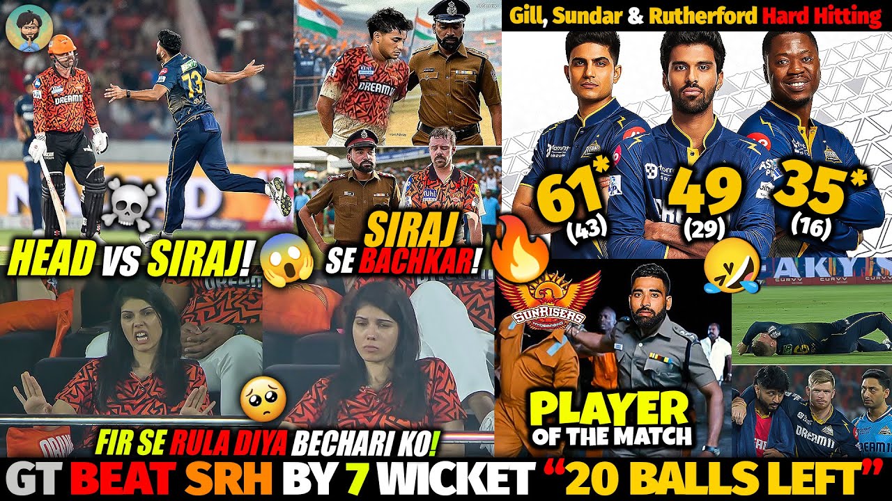 DSP Siraj Arrest SRH 😱 Shubman Gill 61, Sundar 49, Rutherford 35 Brutally Beat SRH 🔥 SRH vs GT 2025