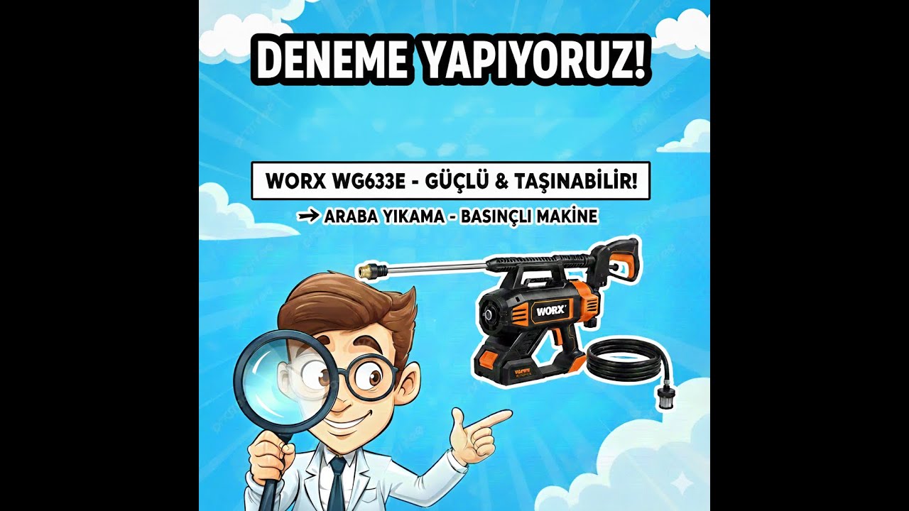 Basincli yikama,  sarjli yikama#reklam değildir #worx 633 e 56 bar basınç şarjlı yıkama 