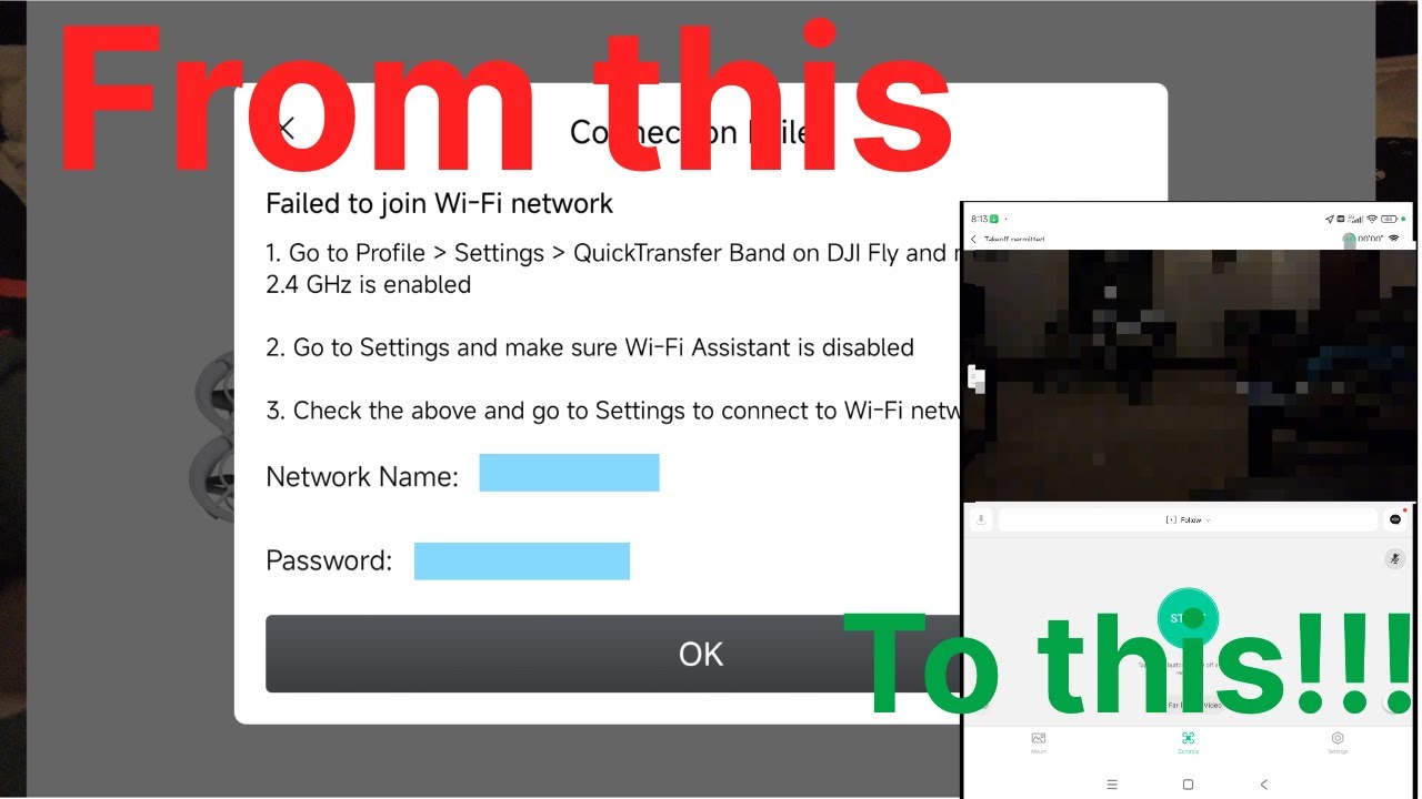 How to fix dji neo / dji flip wi-fi direct connection issues (no controller)