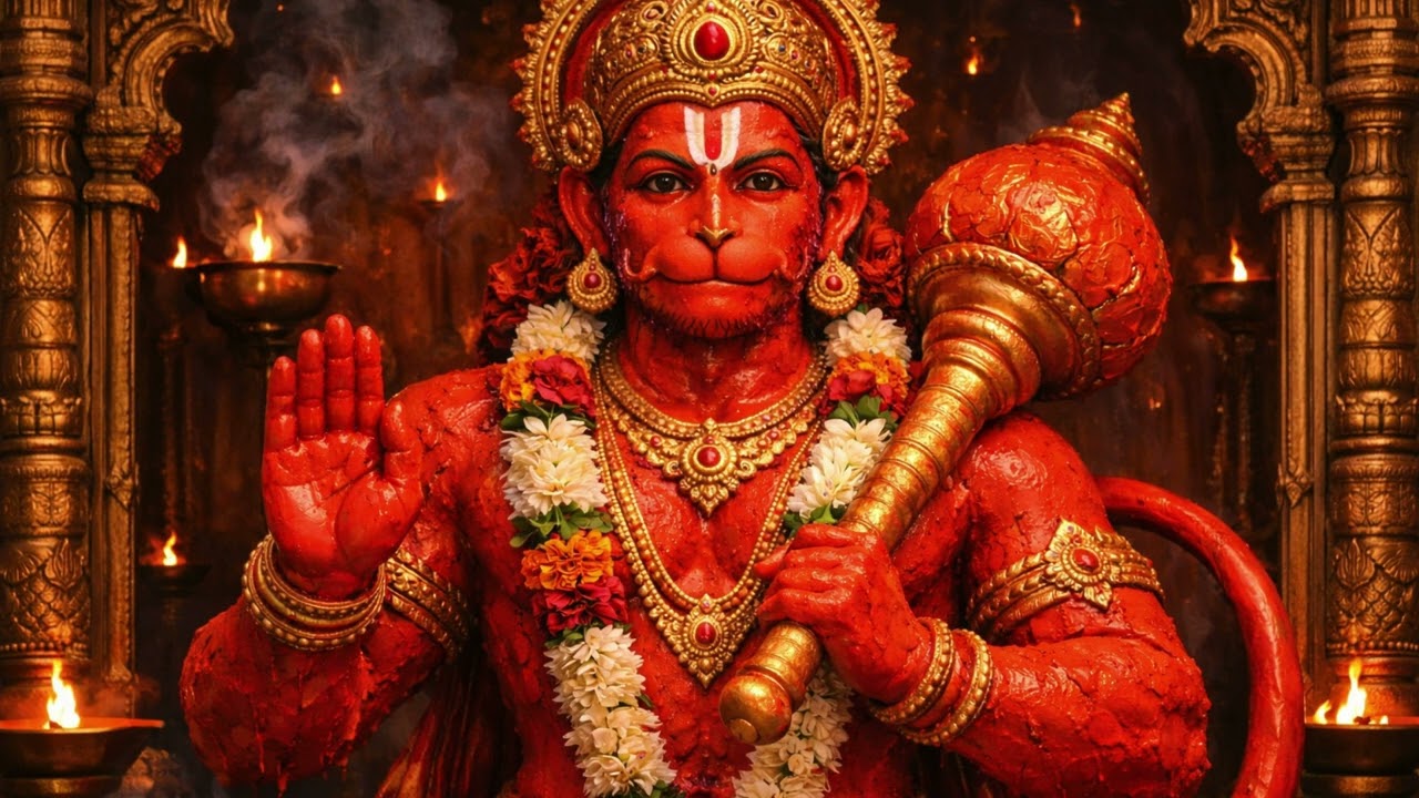 POWERFUL MANTRA DEDICATED TO LORD HANUMAN. MANOJAVAM MARUT TULYA VEGAM BHAJAN  #bhajan #hanuman