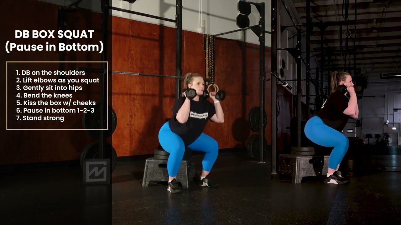 Dumbbell Box Squat with Pause