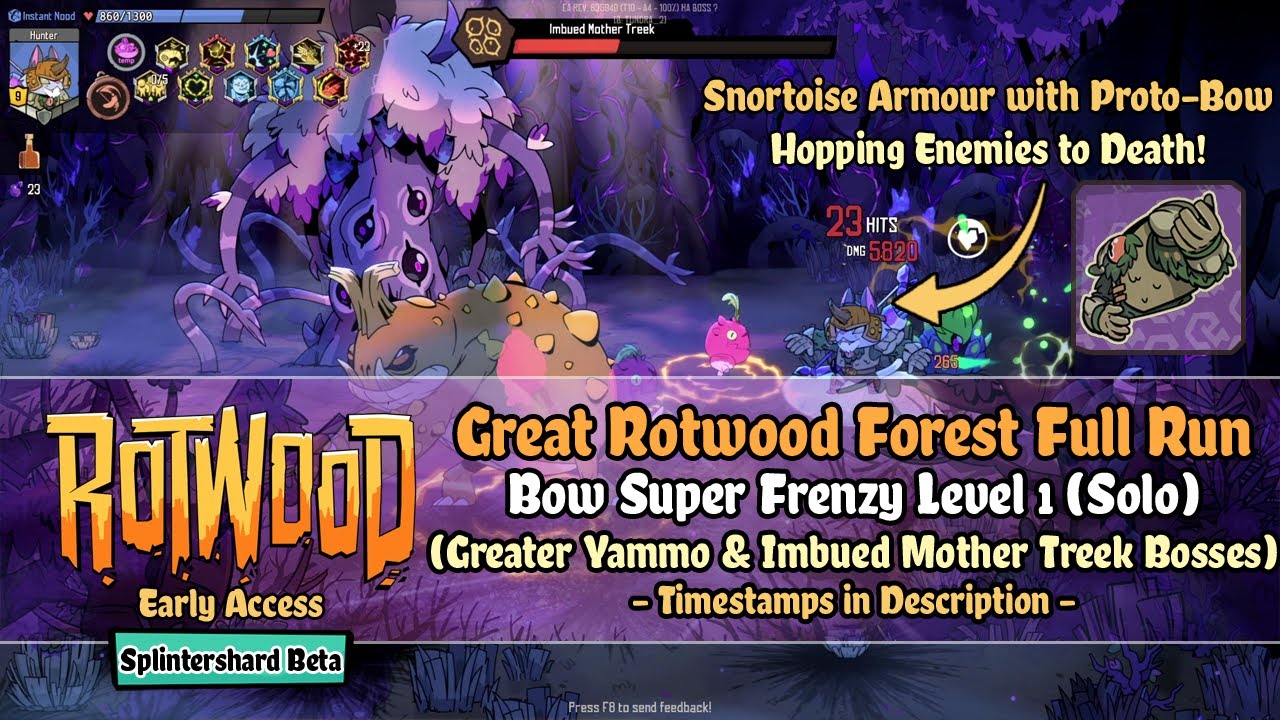 Rotwood EA | Splintershard Beta - Great Rotwood Forest [Bow Super Frenzy 1] Solo Run (Imbued MT)