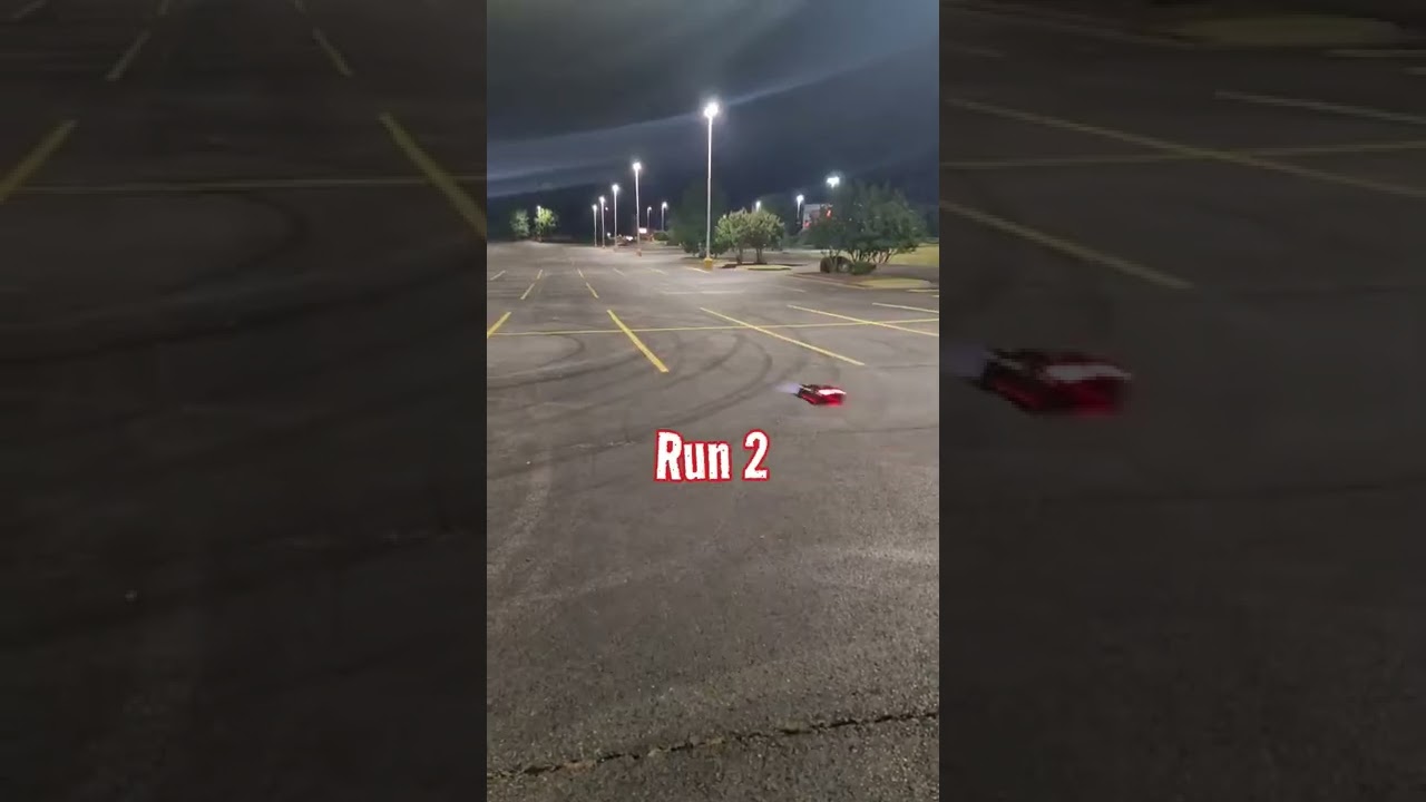 100mph RC Car gets to full SPEED... in a Parking lot?!👀🚀 #rc #traxxas #xo1 #speedrun  #shorts