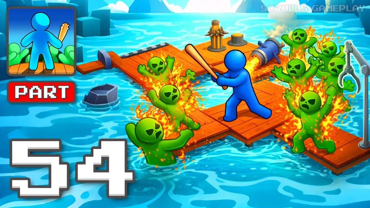 Zombie Raft - Gameplay Walkthrough Part 54 - Survive The Dead Waters (iOS, Android)