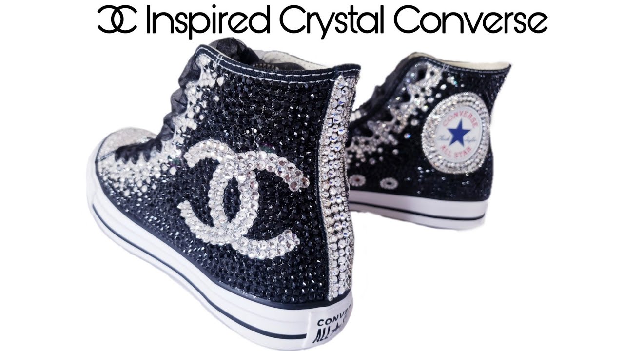 How I BEDAZZLED CC Chanel Inspired Crystal Converse