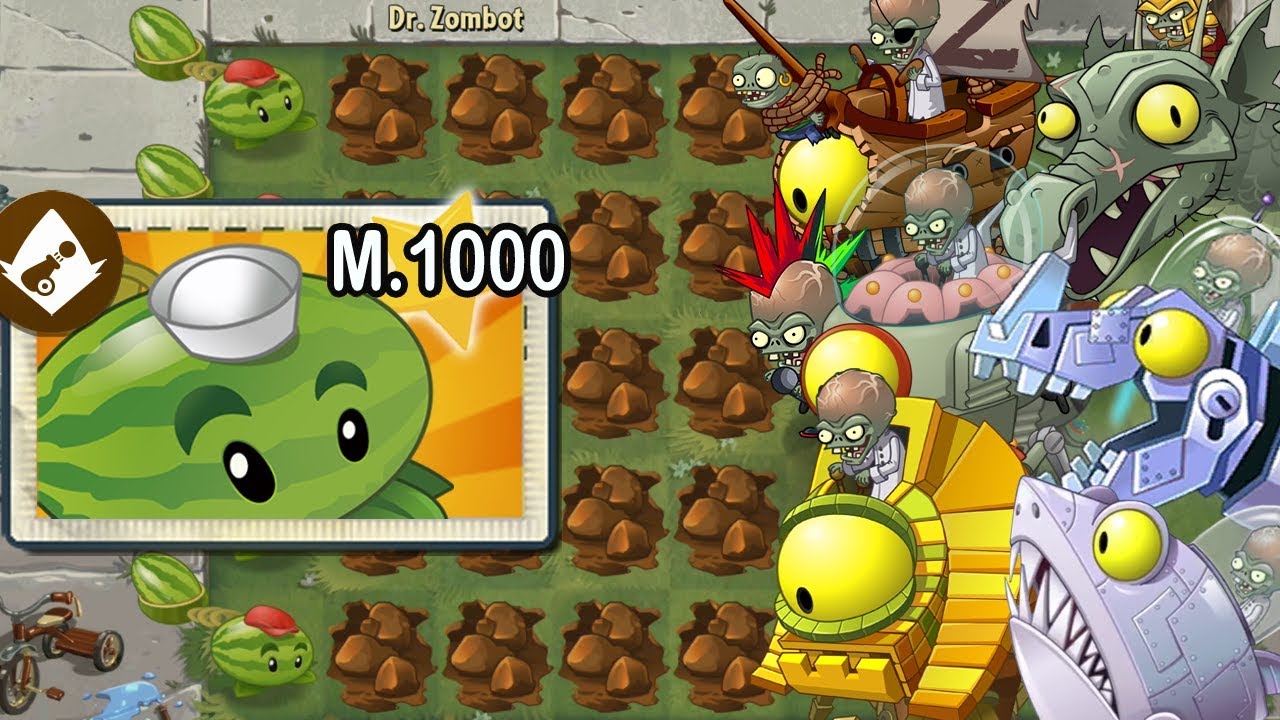 PvZ 2 - Melonpulta Nivel 1000 vs Todos los Zombot