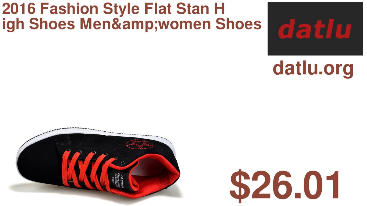 2016 Fashion Style Flat Stan High Shoes Men&women Shoes Spring/autumn Breathable Casual Shoes