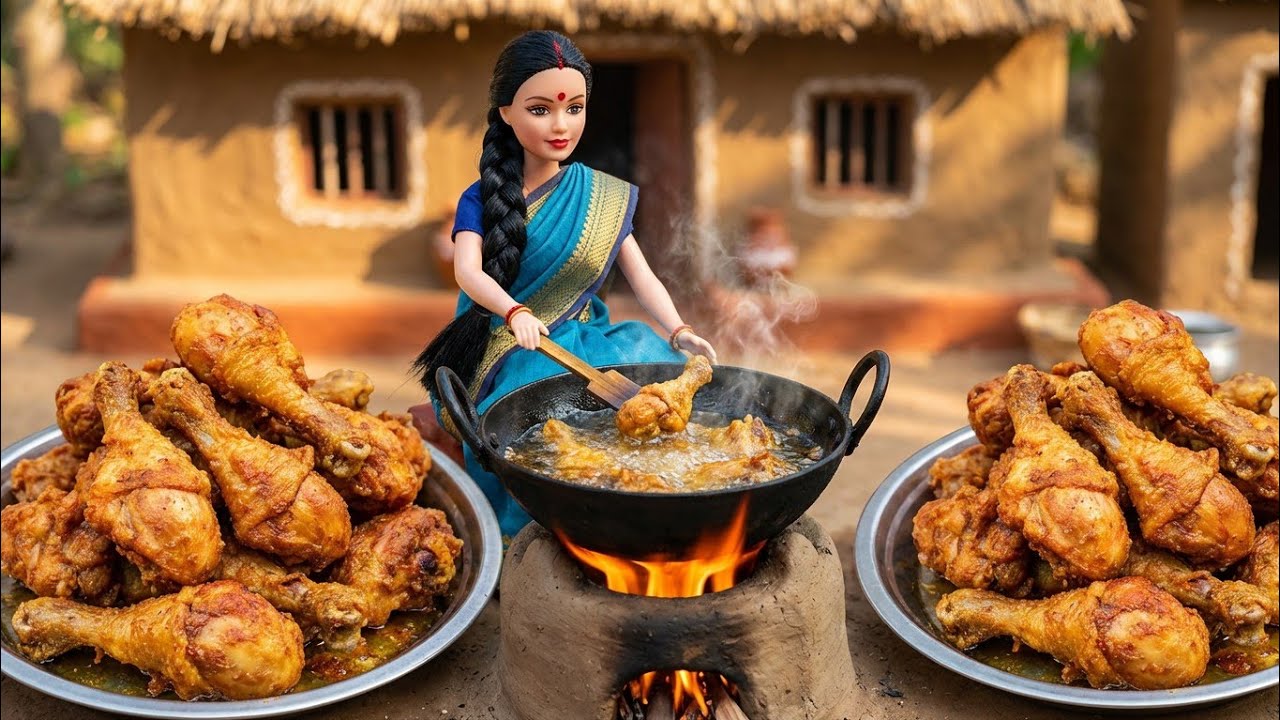 Miniature Doll Making Crispy Chicken Fry 😍 | Tiny Kitchen Big Taste 🍗