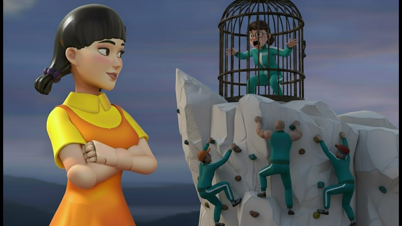 Squid Game vs Scary Teacher 3D | May The Best Man Win - Climbing Cliff x Unlock Iron Cage Challenge