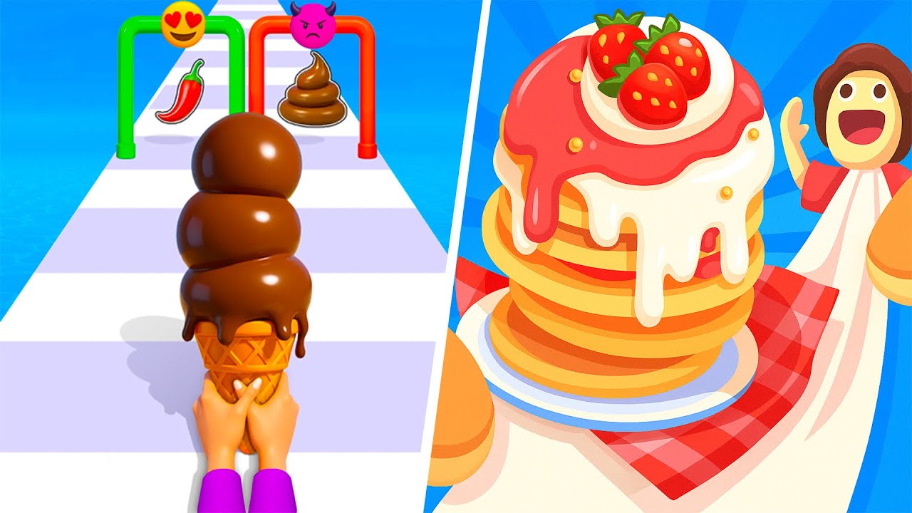 Stacky Ice Cream Runner VS Pancake Run - All Levels Gameplay Android iOS Ep154