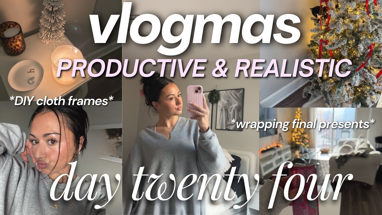 VLOGMAS DAY 24 | wrapping Christmas presents, PRODUCTIVE cleaning + DIY gifts