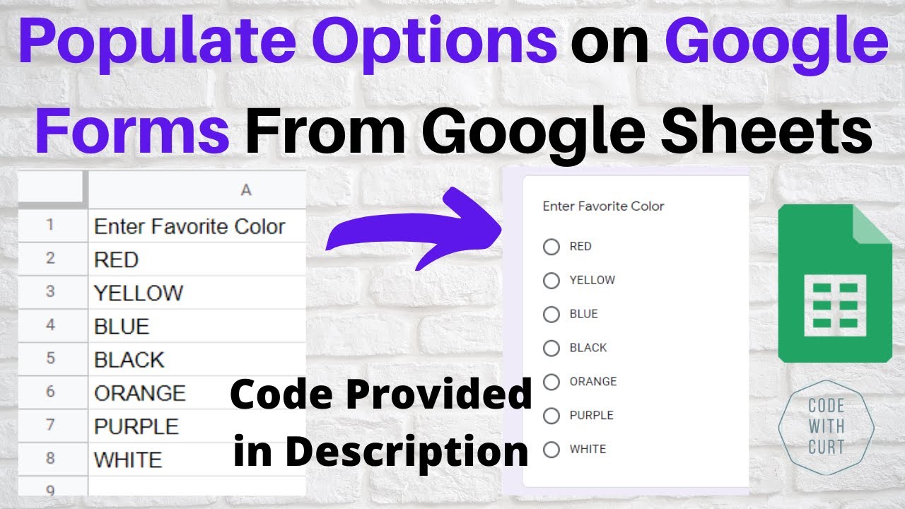 Google Forms — заполнение вариантов ответов на вопросы из Google Таблиц