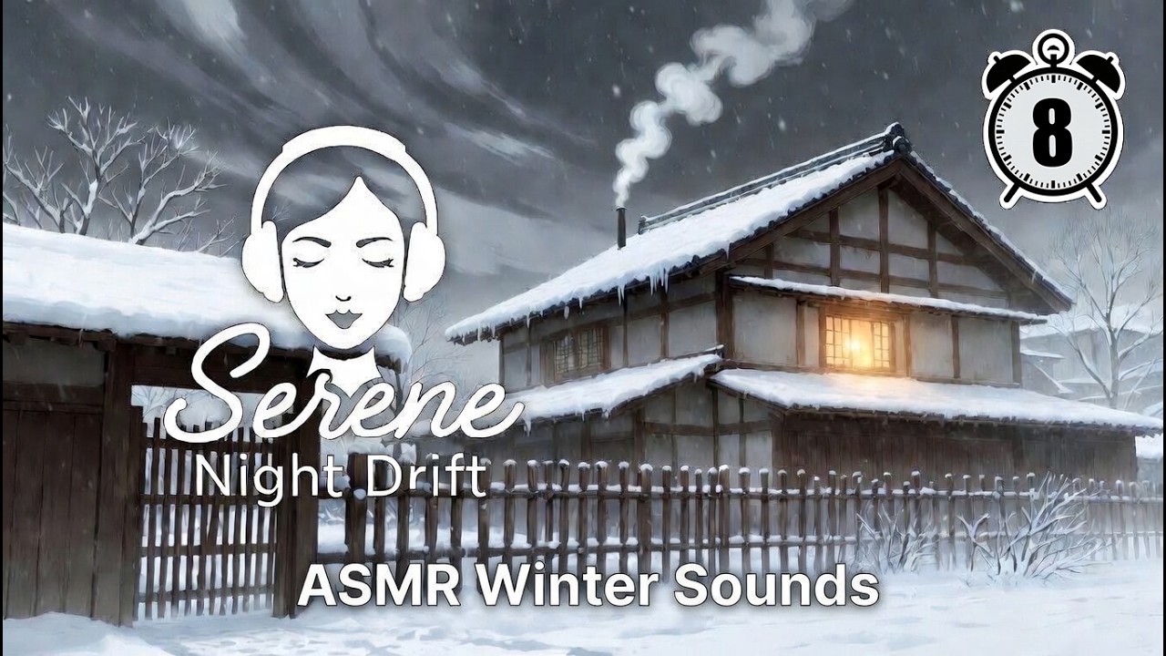 8 Hour Snowstorm & Arctic Howling Wind - ASMR Winter Sounds for Sleep | Serene Night Drift ASMR