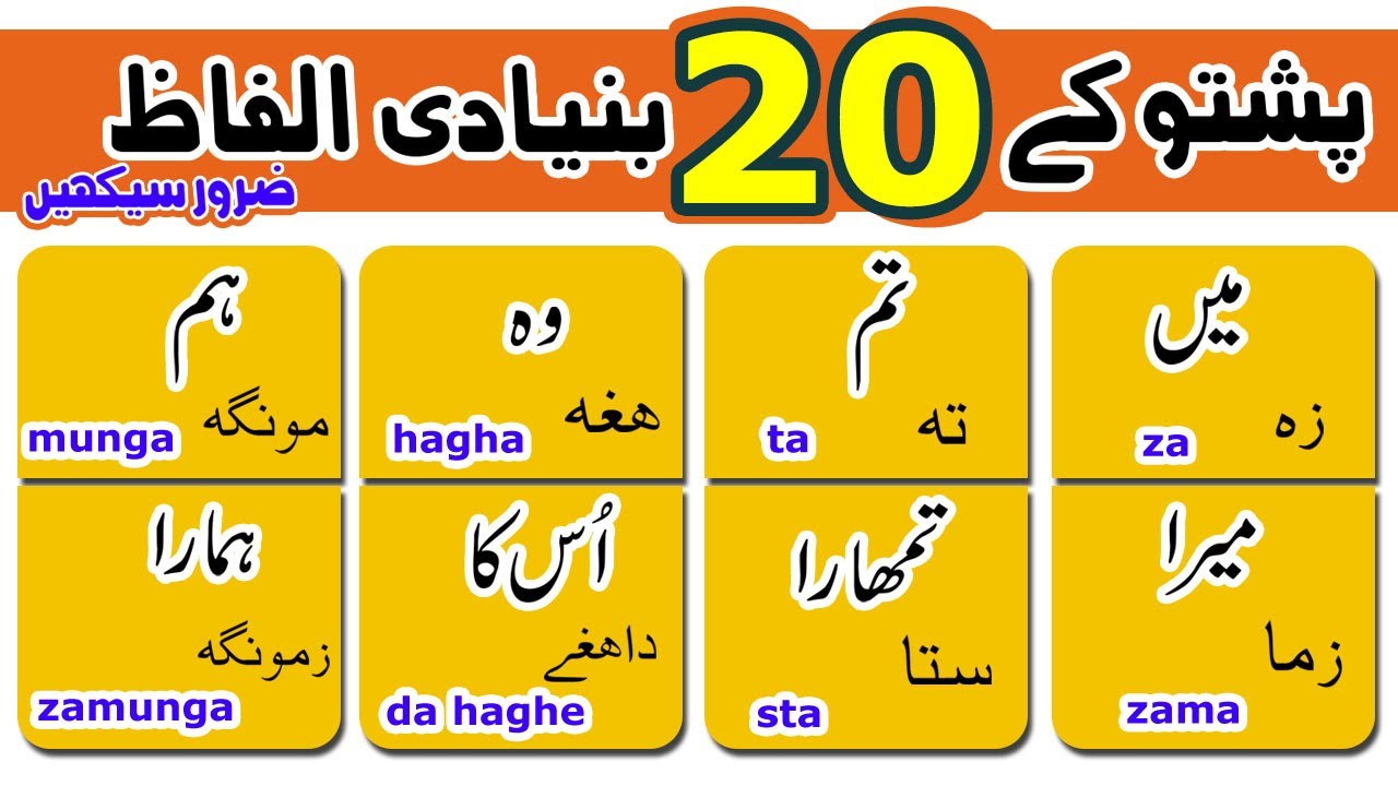 basic pashto words|learn pashto pronoun | pashto basic words with urdu meanings