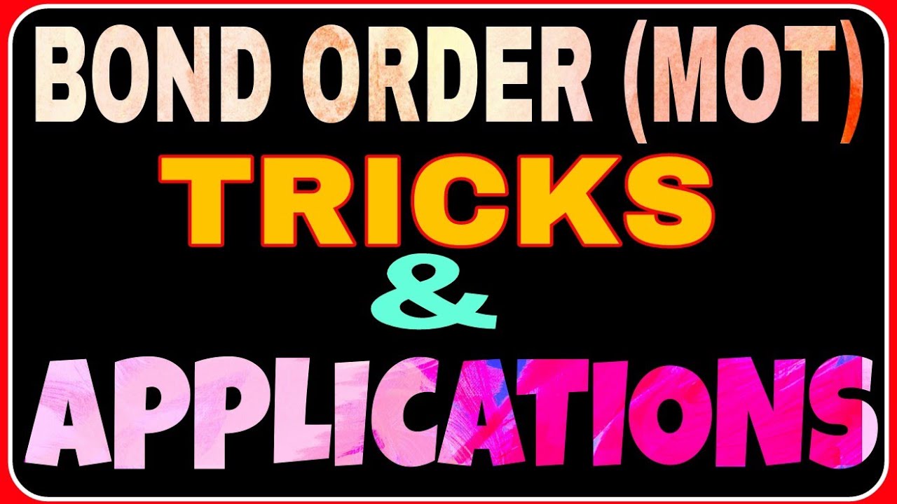 Tricks | Bond order (MOT) | Application | Csir net gate chemistry