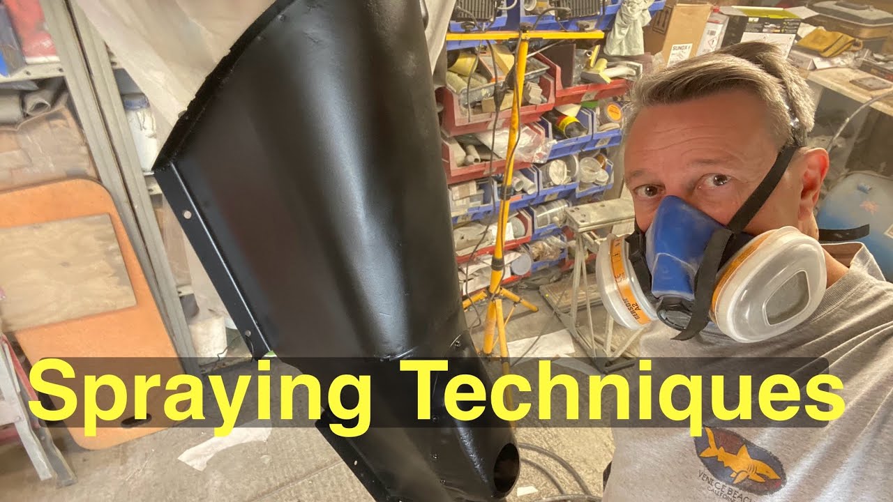 Painting a car panel. restoration and painting on a classic car. My MGA [spraying techniques]
