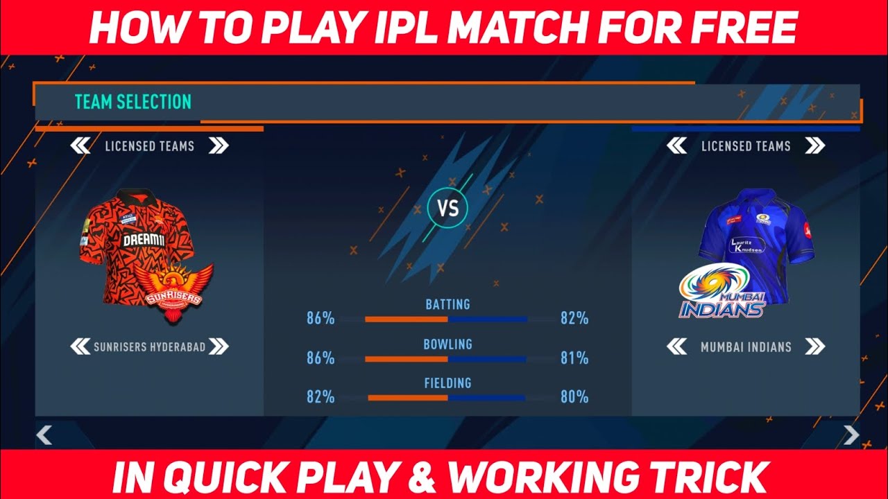 How To Play IPL Match For Free In Quick Play | Free Mein IPL Match Kaise Khele In Real Cricket
