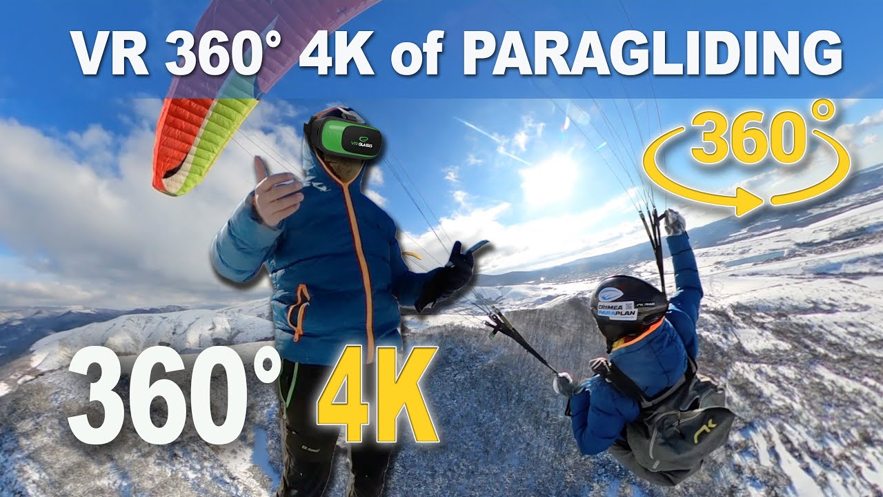 VR 360&deg; of PARAGLIDING 4K Virtual reality 3D Extreme Sports