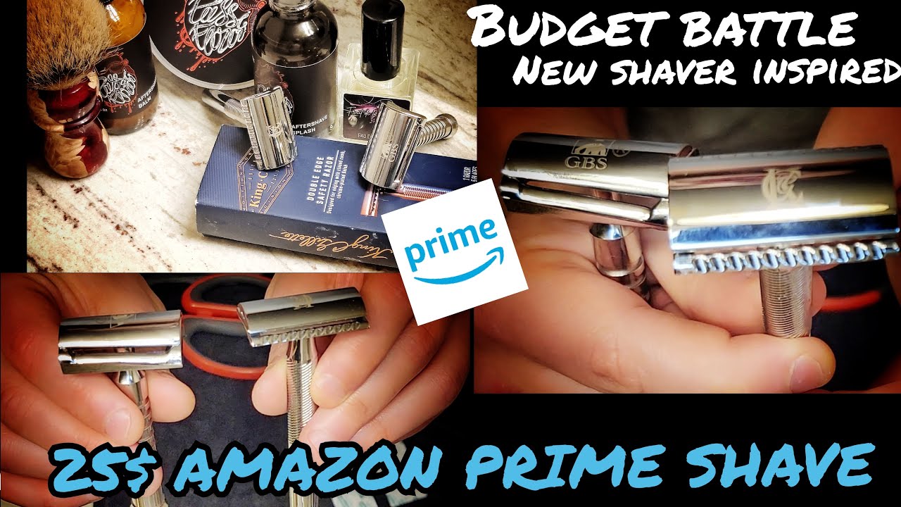 25$ AMAZON PRIME RAZORS  | GBS SLANT & KING C. GILLETTE DOUBLE EDGE SAFETY RAZOR | HEAD SHAVE