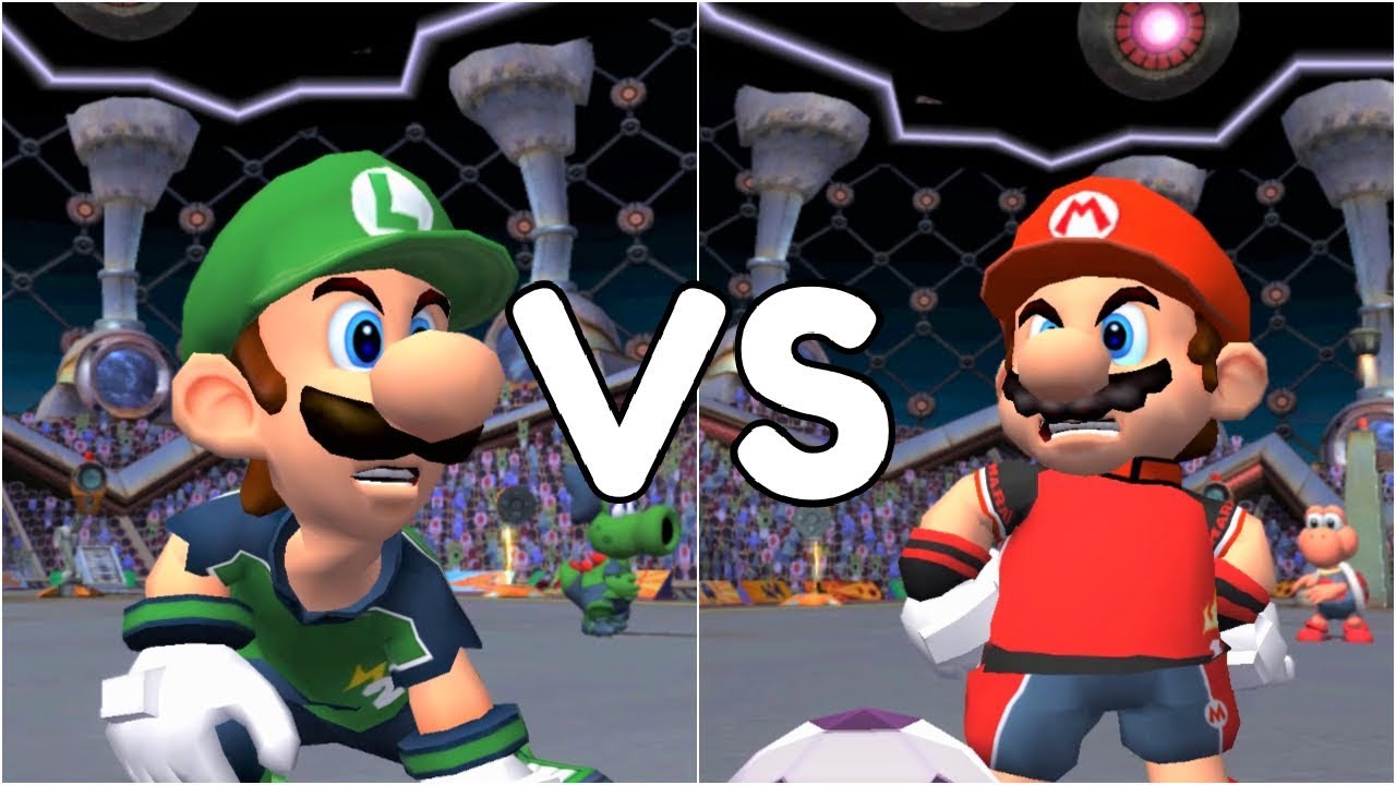 Super Mario Strikers - Luigi vs Mario - GameCube Gameplay (720p60fps)