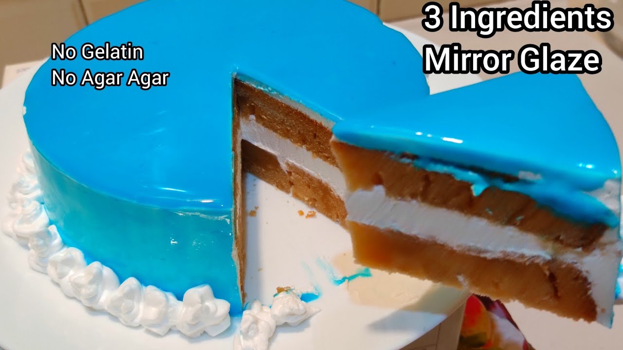 Mirror glaze cake making | Mirror cake glaze recipe | Mirror cake recipe | No gelatin, No Agar-Agar