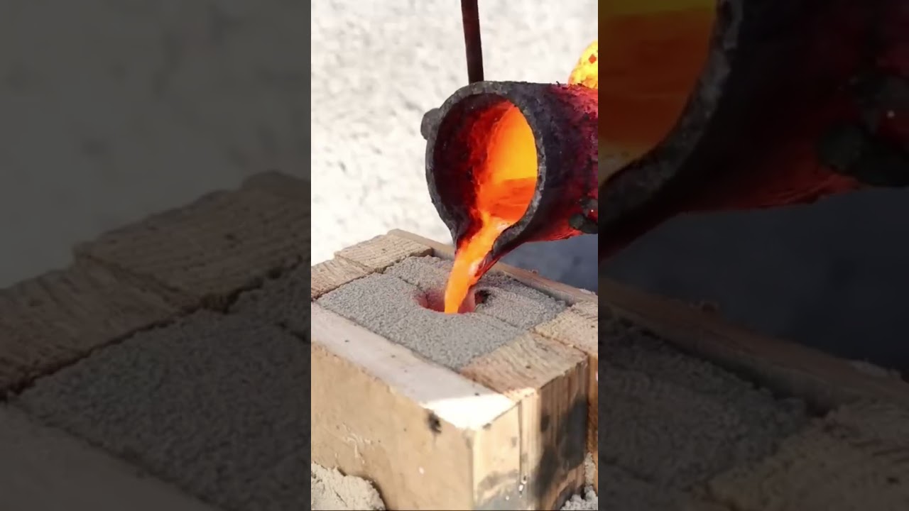 Melting Copper Wire into Axe - Bronze Casting.... #art #coppercookware #design #coppersmith