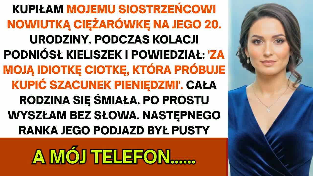 Kupiłam bratankowi nowego pickupa na 20  urodziny  Przy kolacji podniósł