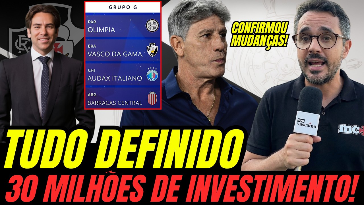 ESTÁ TUDO CONFIRMADO NO VASCO! SAIU AGORA AS 6H DA MANHÃ! $30 MILHÕES DE INVESTIMENTO E MUITO MAIS