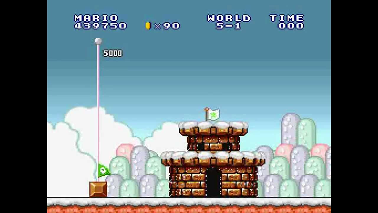 Super Mario Bros. Playthrough: World 5 (SNES Version)