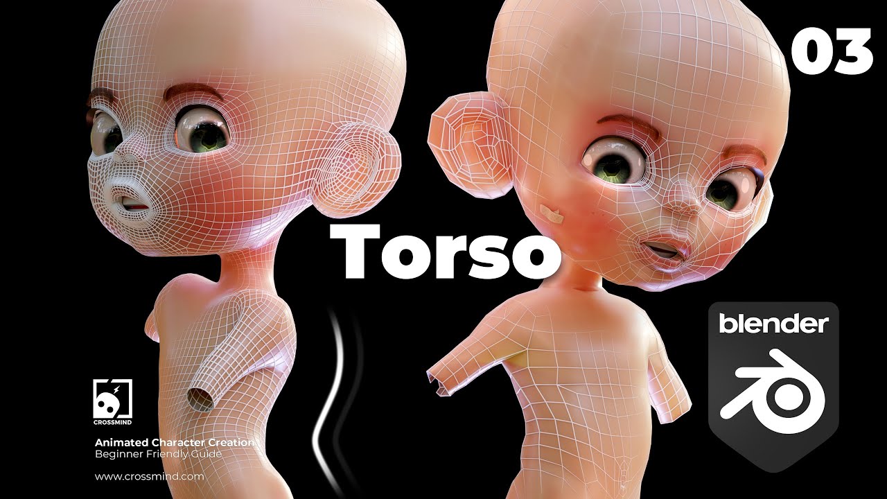 03. Torso Modeling for 3D Newbies - #blender #3d #animation