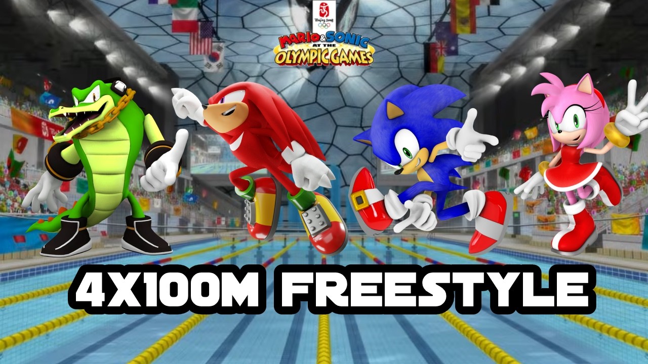 Mario & Sonic At The Olympic Games 4x100m Freestyle # 58 (Team Vector)