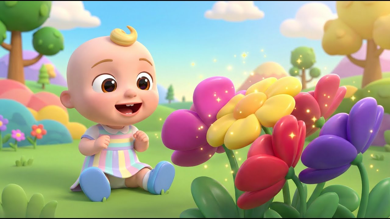 Seven Little Flowers Blooming Bright | Fun Counting & Colors Nursery Rhyme for Kids