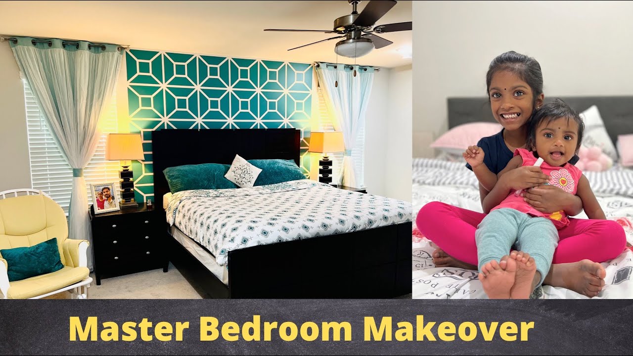 Master Bedroom Makeover | DIY | Accent Wall Painting | USA Tamil Vlog
