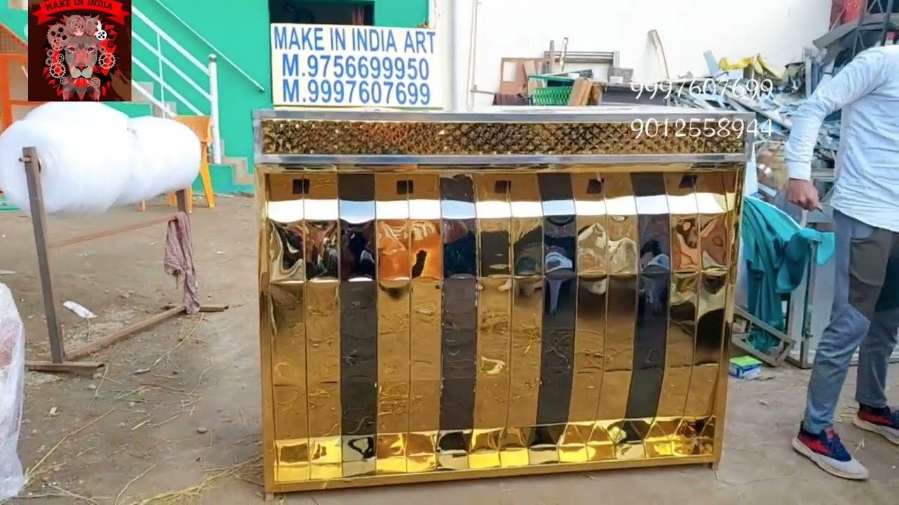 Golden catering counter #make in India art LED counter