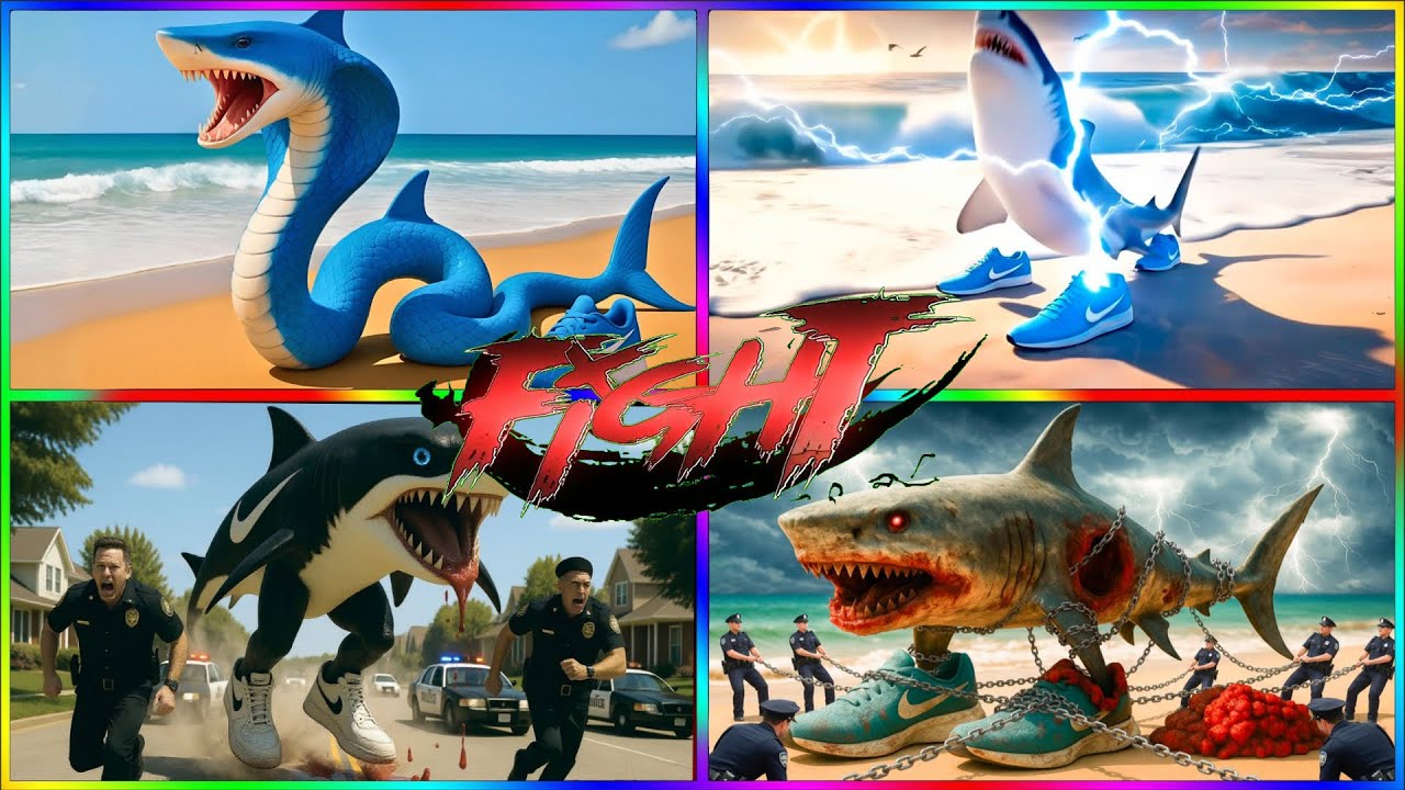 🔥 Blue Sea Serpent vs Thunder Shark  Epic Monster Fight ⚡🦈 #tralalerotralala #brainrotextinction