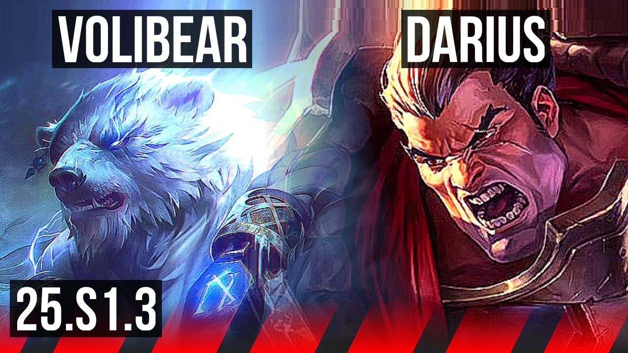 VOLIBEAR vs DARIUS (TOP) | 6 solo kills | KR Diamond | 25.S1.3