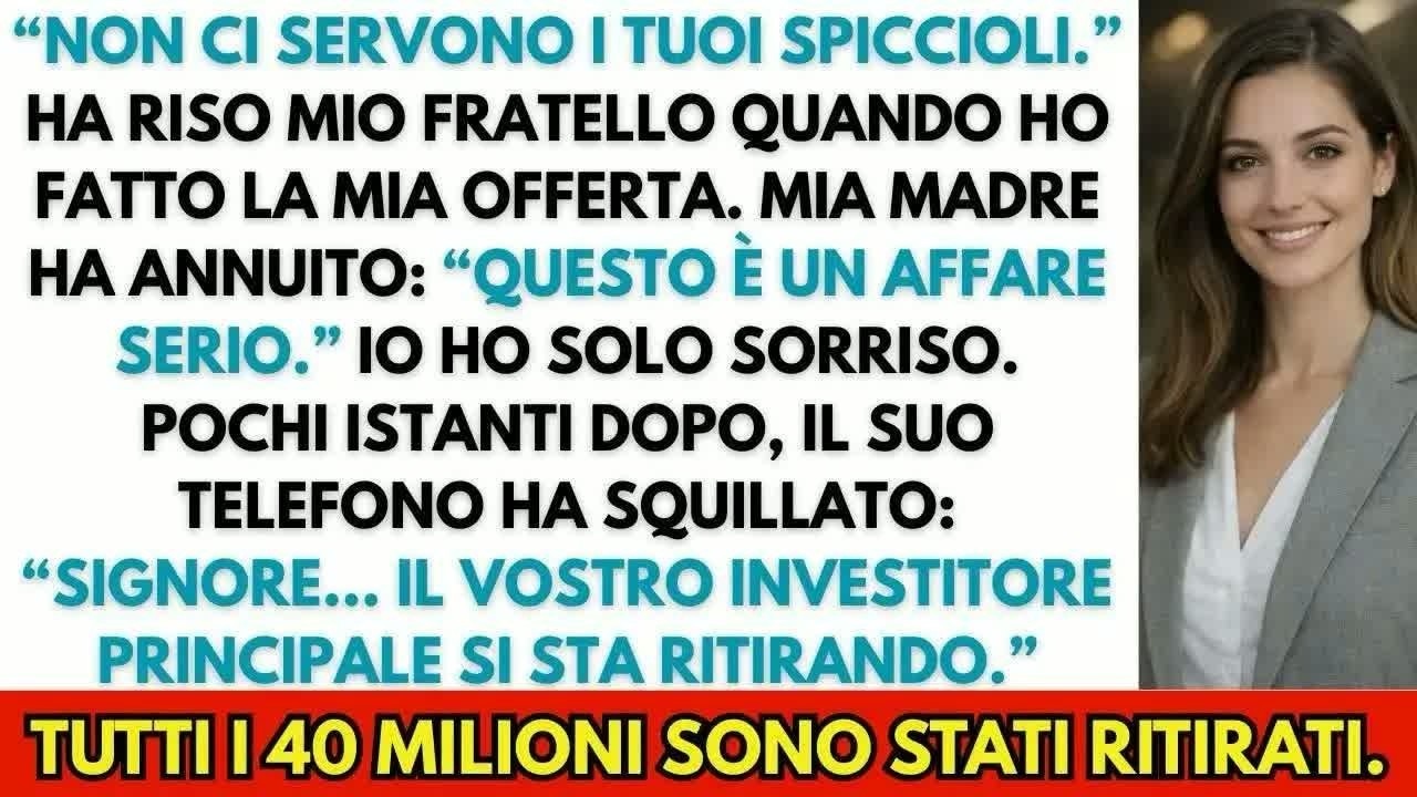 Mio fratello ha bloccato il mio piccolo investimento senza sapere chi finanziava davvero la sua