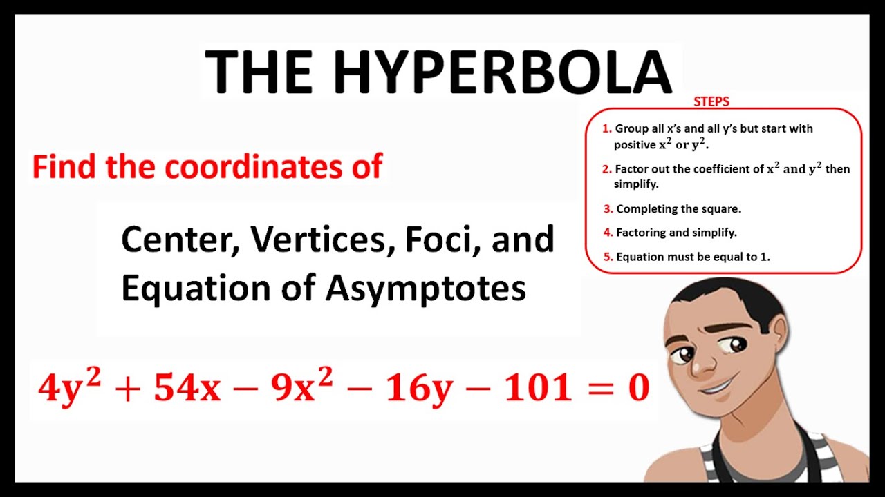 THE VERTICAL HYPERBOLA: FINDING THE COORDINATES CENTER, VERTICES, FOCI AND EQUATION OF ASYMPTOTES