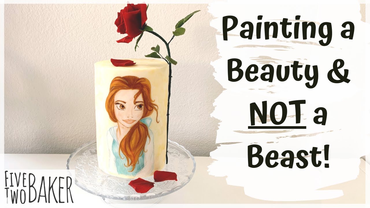 How to Paint on Cakes Tutorial ⎸Tips for painting characters on cake  Disney Princess Belle Cake