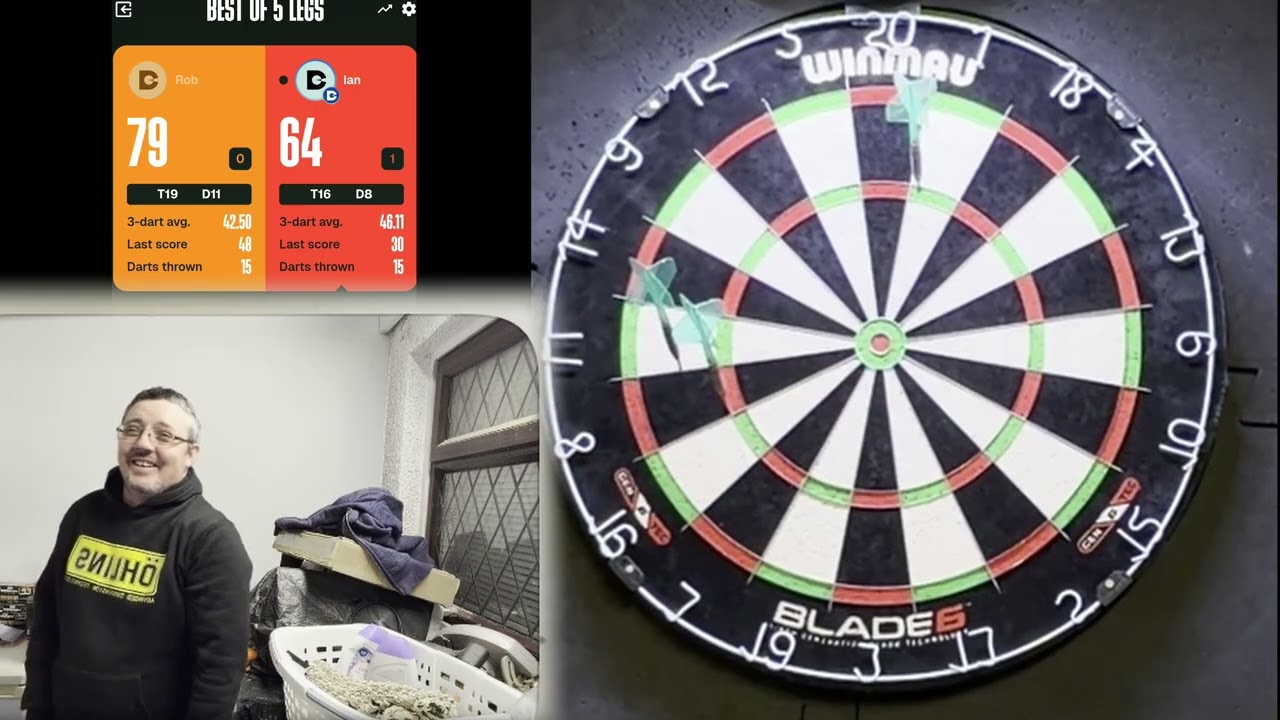 Full game of 301, straight in, double out, with some epic finishes!