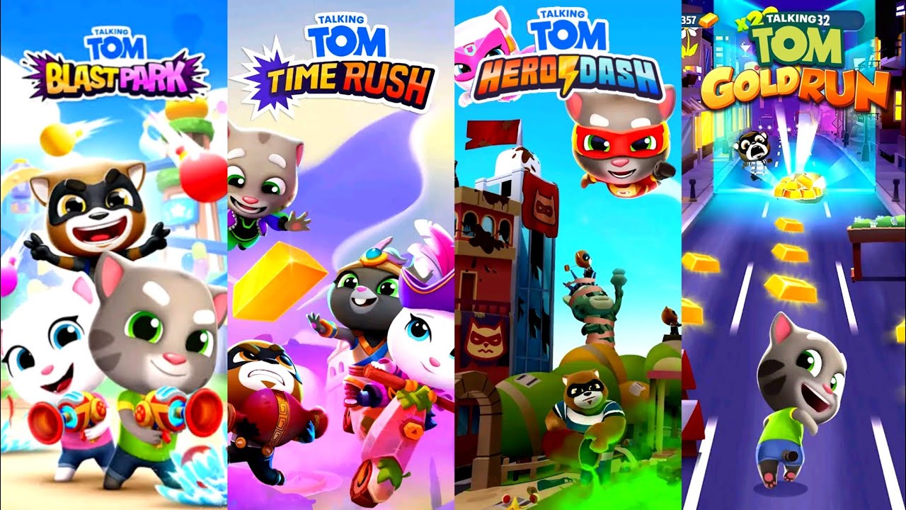 Talking Tom Hero Dash VS Gold Run VS Time Rush VS Blast Park - All Legendary - ZIZU Gameplay #games