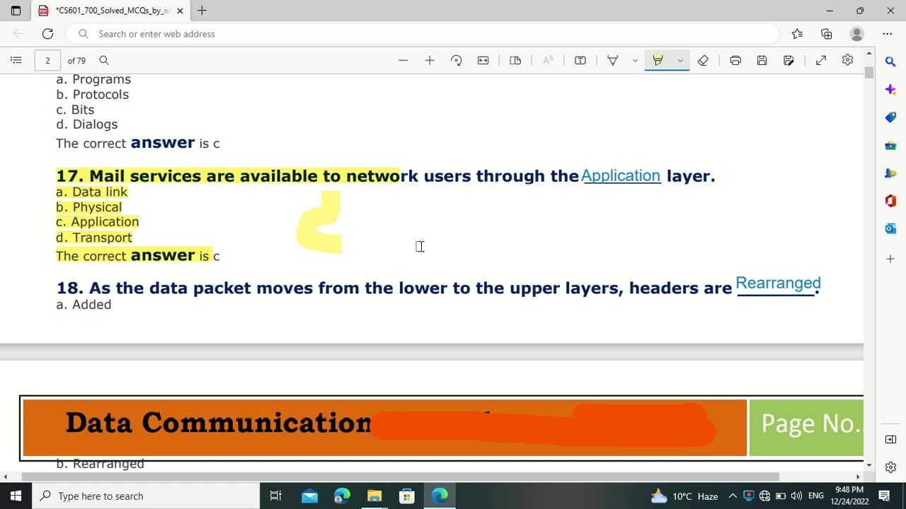CS601 LECTUREWISE MCQ FOR THE PREPARATION OF MIDTERM