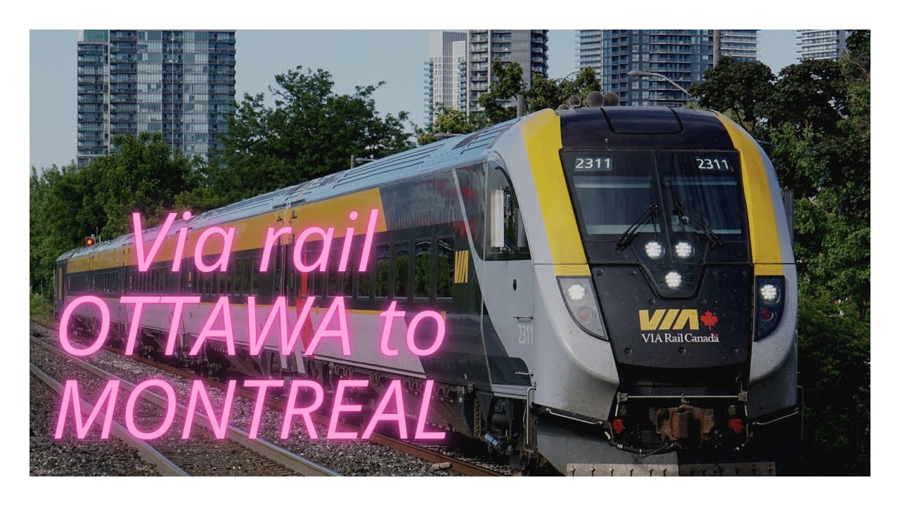 VIA RAIL TRAIN RIDING OTTAWA TO MONTREAL BUSINESS CLASS