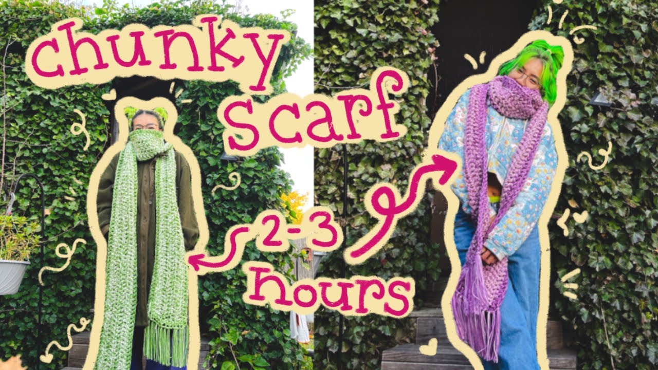 Quick & Chunky Crochet Blanket Scarf Tutorial ✨ (last minute christmas project idea) 🎄