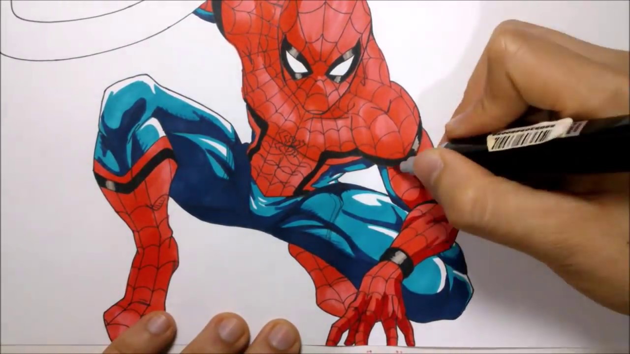 Como dibujar a SPIDERMAN Civil War version manga. how to draw Spiderman Civil War Manga version